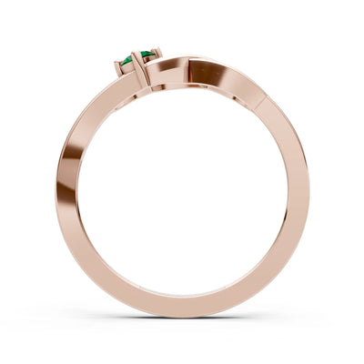 Intertwined Solitaire Lyra Orbit Ring