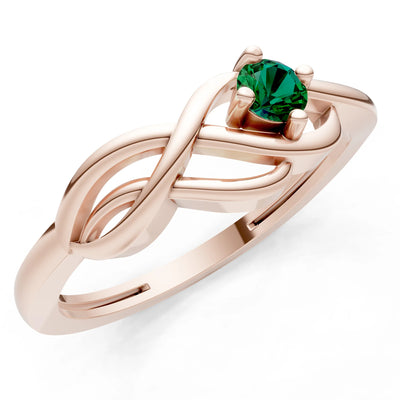 Intertwined Solitaire Lyra Orbit Ring