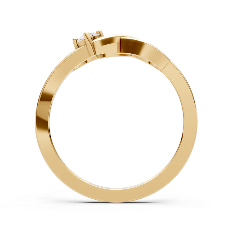 Intertwined Solitaire Lyra Orbit Ring