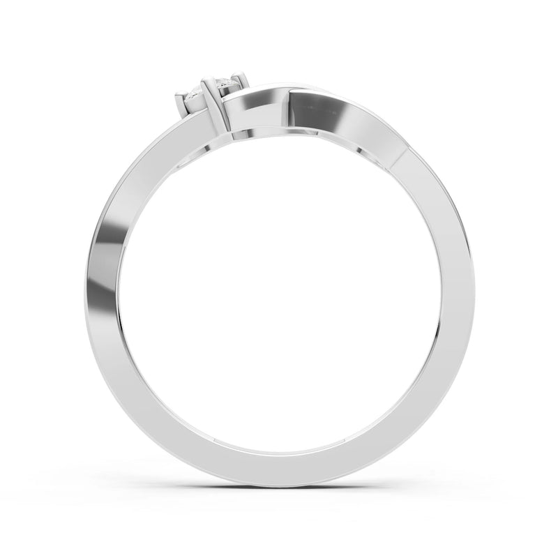 Intertwined Solitaire Lyra Orbit Ring