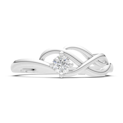 Diamond Intertwined Solitaire Lyra Orbit Ring