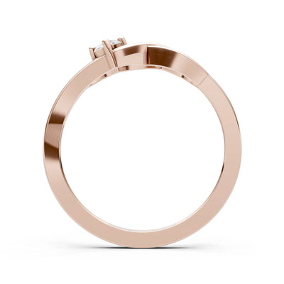 Intertwined Solitaire Lyra Orbit Ring