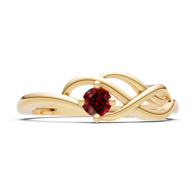 Intertwined Solitaire Lyra Orbit Ring