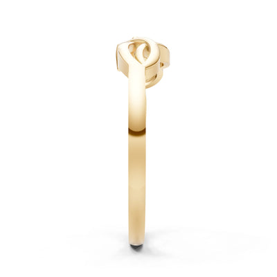 Intertwined Solitaire Lyra Orbit Ring
