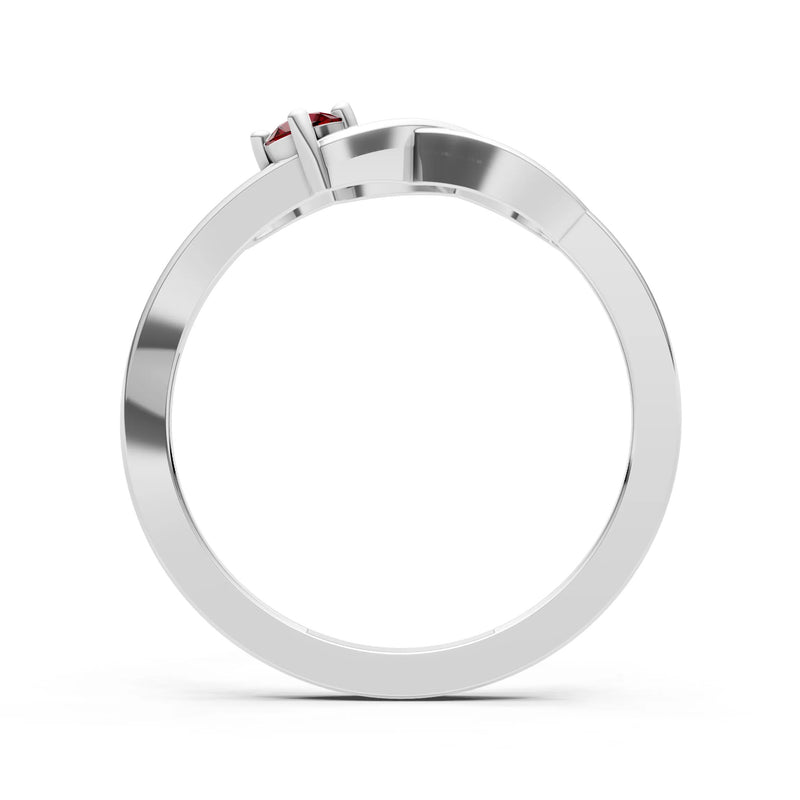 Intertwined Solitaire Lyra Orbit Ring