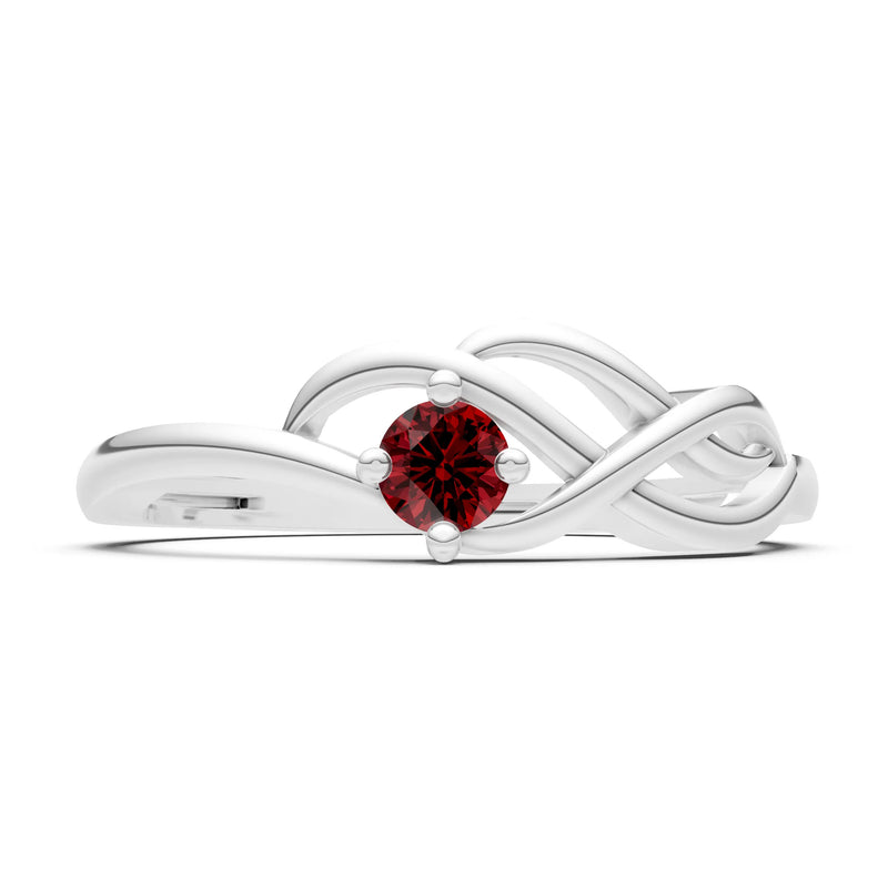 Intertwined Solitaire Lyra Orbit Ring