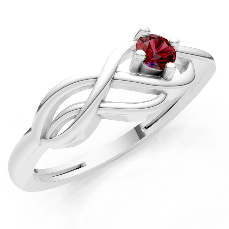 Intertwined Solitaire Lyra Orbit Ring