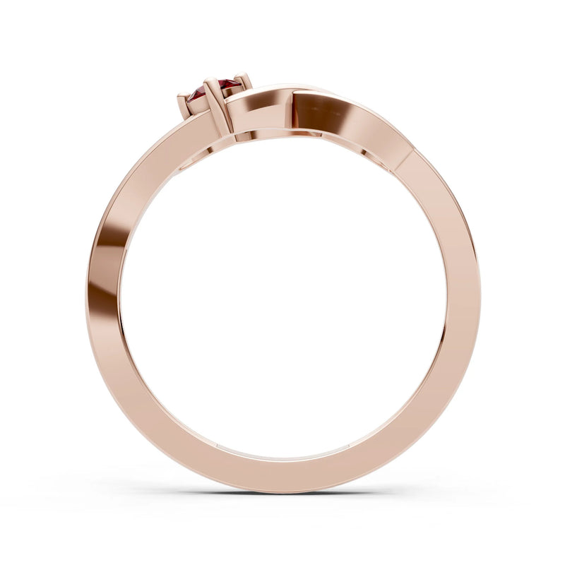 Intertwined Solitaire Lyra Orbit Ring