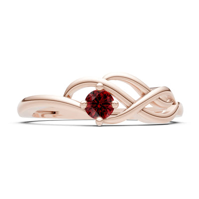 Intertwined Solitaire Lyra Orbit Ring