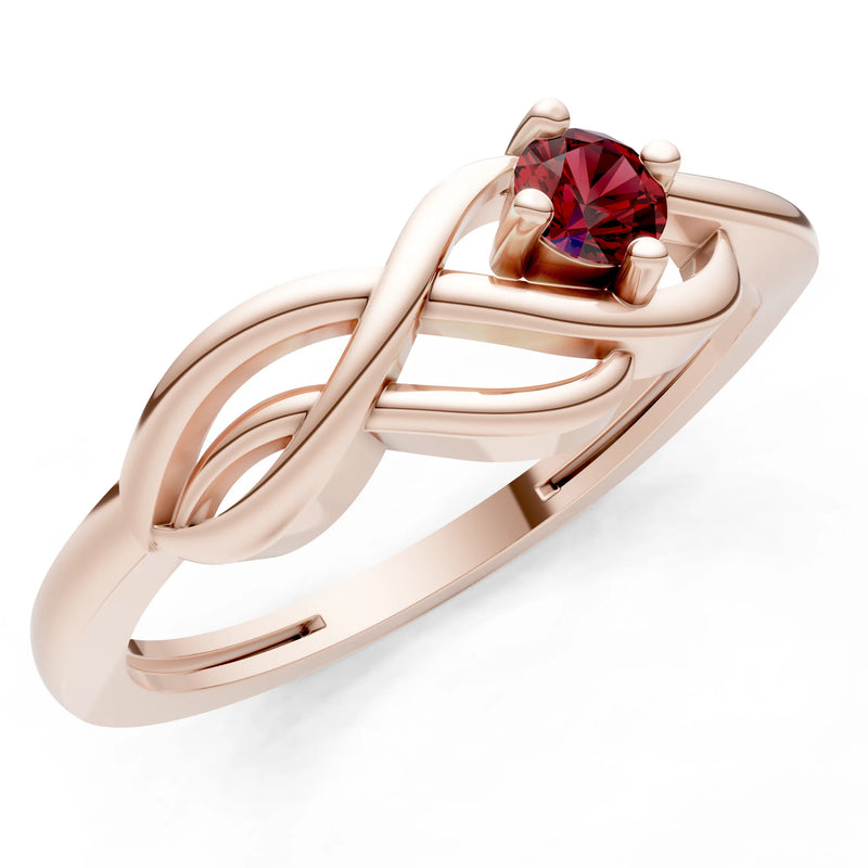 Intertwined Solitaire Lyra Orbit Ring