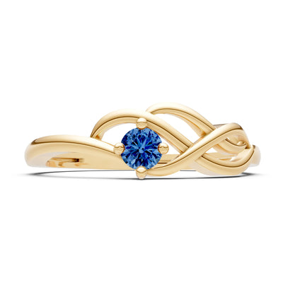 Intertwined Solitaire Lyra Orbit Ring