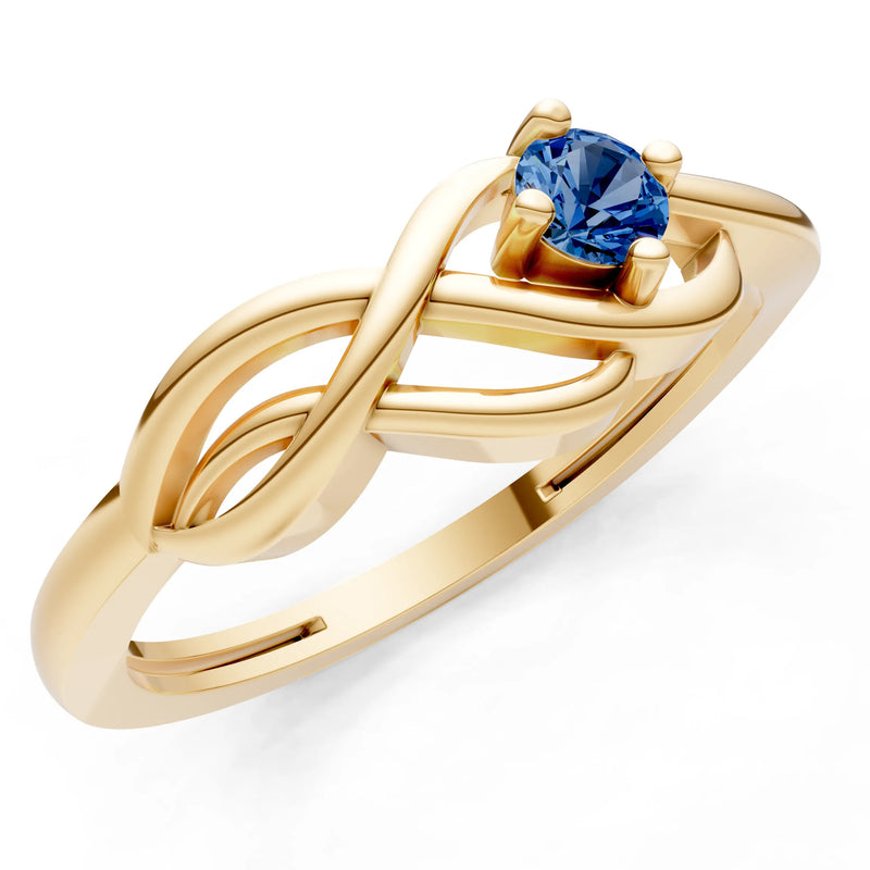 Intertwined Solitaire Lyra Orbit Ring
