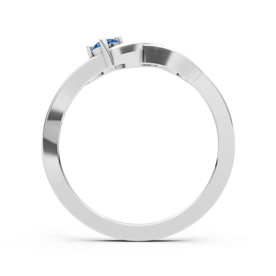 Intertwined Solitaire Lyra Orbit Ring