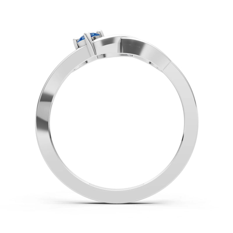 Intertwined Solitaire Lyra Orbit Ring