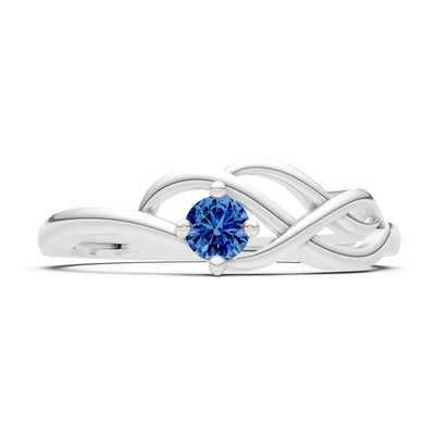 Intertwined Solitaire Lyra Orbit Ring
