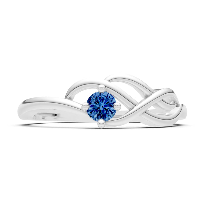 Intertwined Solitaire Lyra Orbit Ring