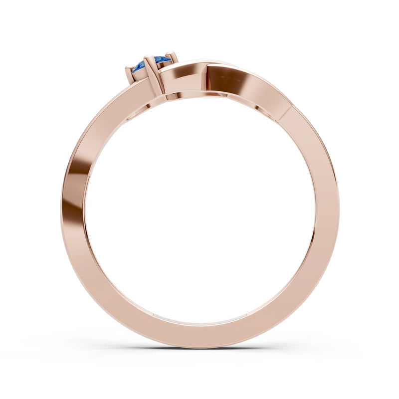 Intertwined Solitaire Lyra Orbit Ring