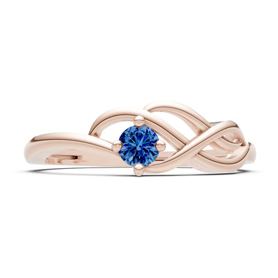 Intertwined Solitaire Lyra Orbit Ring
