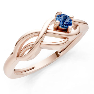 Intertwined Solitaire Lyra Orbit Ring