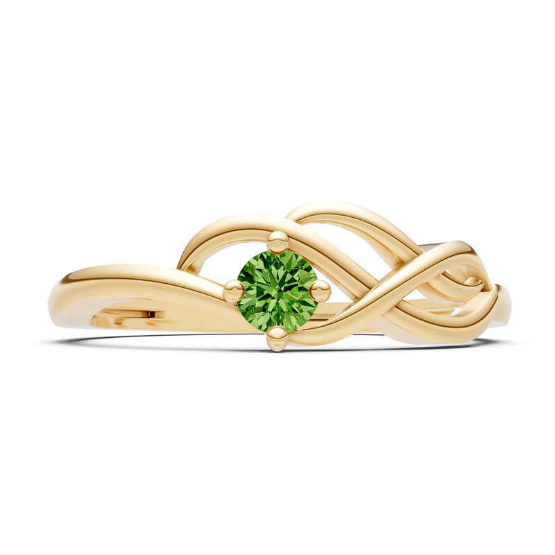 Intertwined Solitaire Lyra Orbit Ring