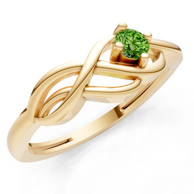 Intertwined Solitaire Lyra Orbit Ring