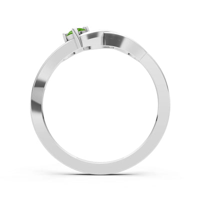 Intertwined Solitaire Lyra Orbit Ring