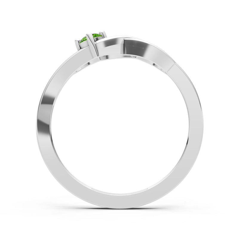 Intertwined Solitaire Lyra Orbit Ring