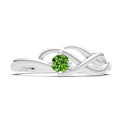 Intertwined Solitaire Lyra Orbit Ring