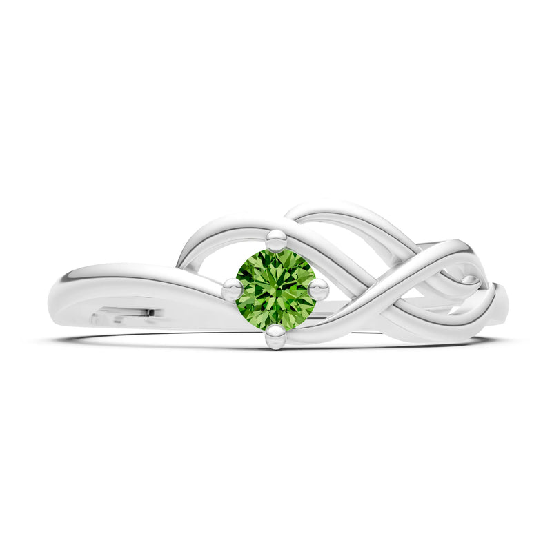 Intertwined Solitaire Lyra Orbit Ring