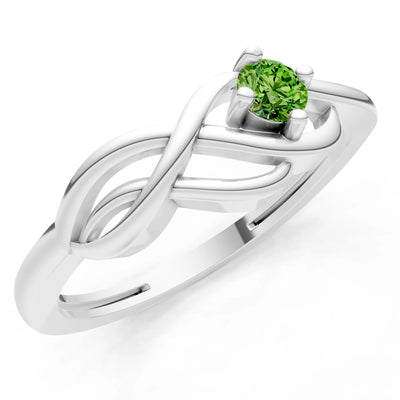 Intertwined Solitaire Lyra Orbit Ring