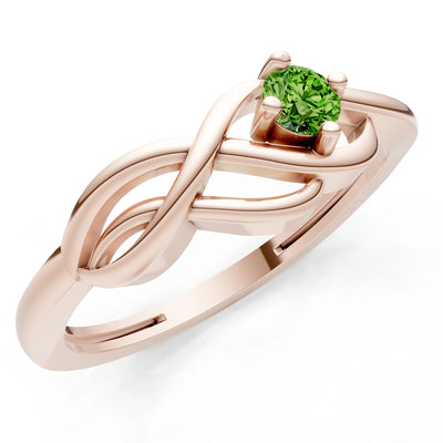 Intertwined Solitaire Lyra Orbit Ring