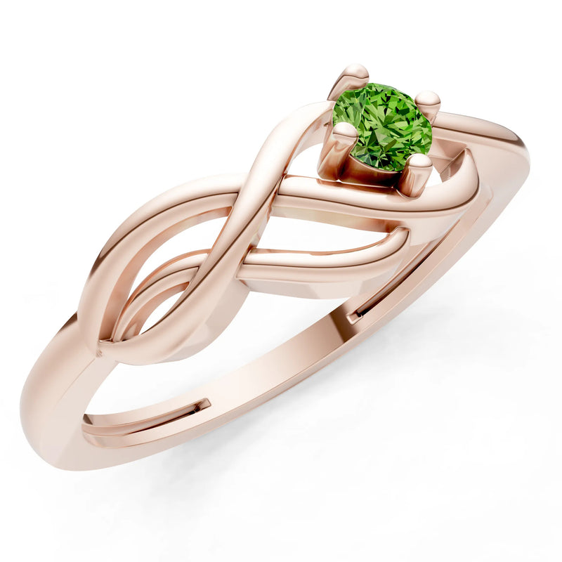 Intertwined Solitaire Lyra Orbit Ring