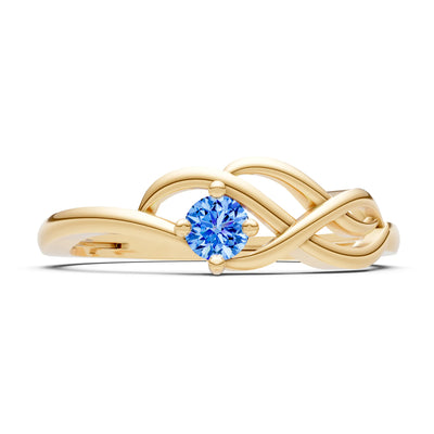 Intertwined Solitaire Lyra Orbit Ring