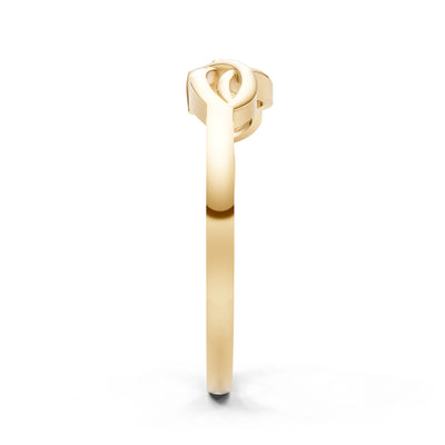 Intertwined Solitaire Lyra Orbit Ring