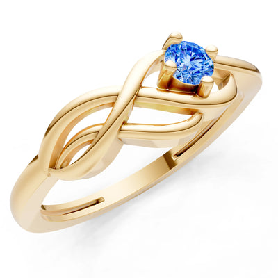 Intertwined Solitaire Lyra Orbit Ring