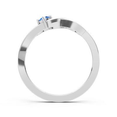 Intertwined Solitaire Lyra Orbit Ring