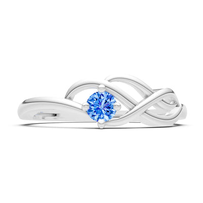 Intertwined Solitaire Lyra Orbit Ring