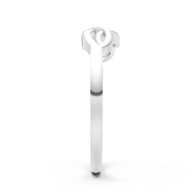 Intertwined Solitaire Lyra Orbit Ring