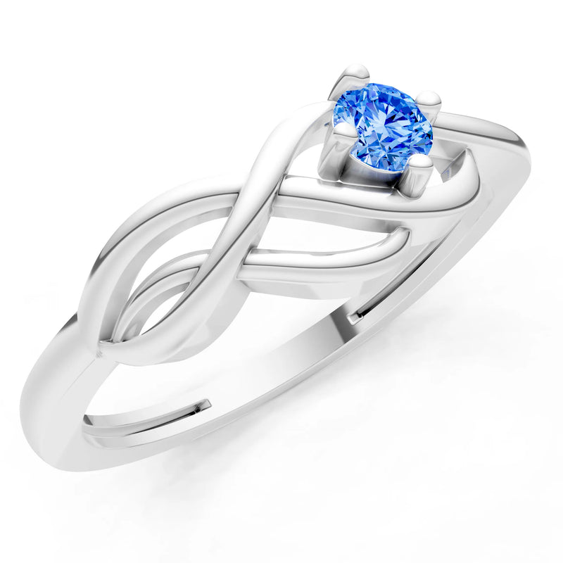 Intertwined Solitaire Lyra Orbit Ring