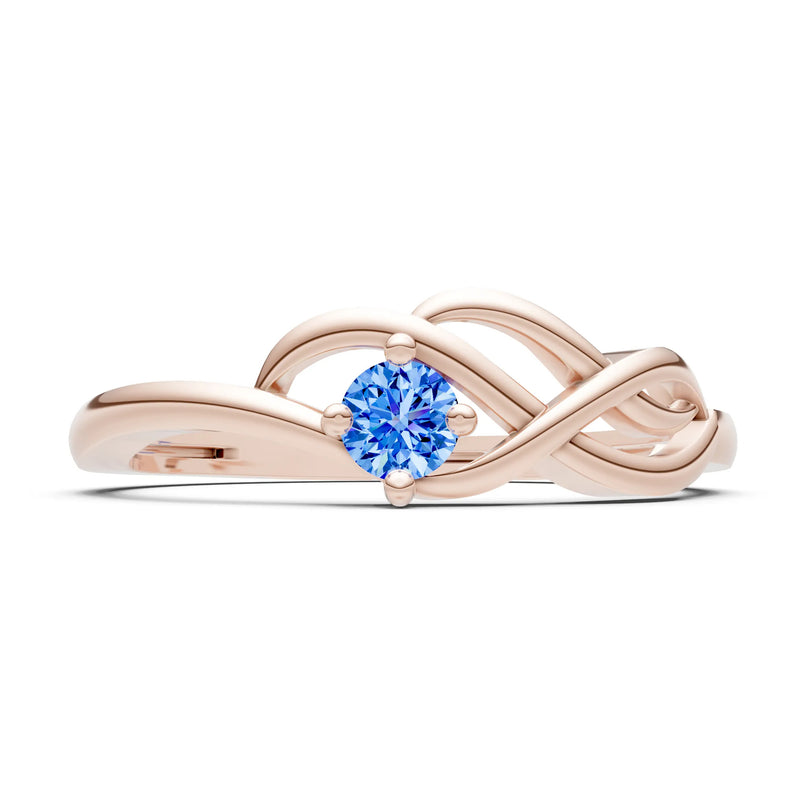 Intertwined Solitaire Lyra Orbit Ring