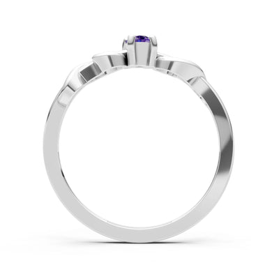 Double Knot Tiny Solitaire Andromeda Twist Ring - Round