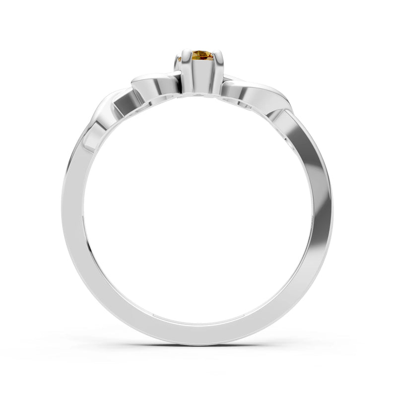 Double Knot Tiny Solitaire Andromeda Twist Ring - Round