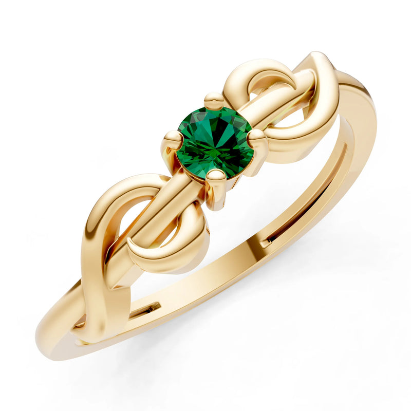 Double Knot Tiny Solitaire Andromeda Twist Ring - Round