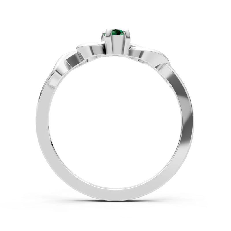 Double Knot Tiny Solitaire Andromeda Twist Ring - Round