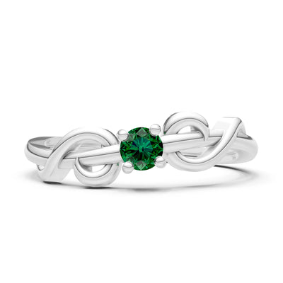 Double Knot Tiny Solitaire Andromeda Twist Ring - Round