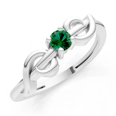 Double Knot Tiny Solitaire Andromeda Twist Ring - Round