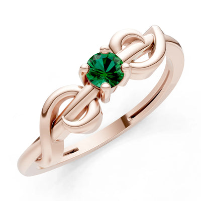 Double Knot Tiny Solitaire Andromeda Twist Ring - Round