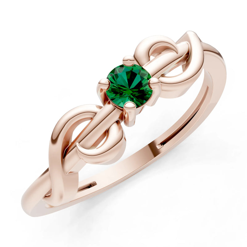 Double Knot Tiny Solitaire Andromeda Twist Ring - Round