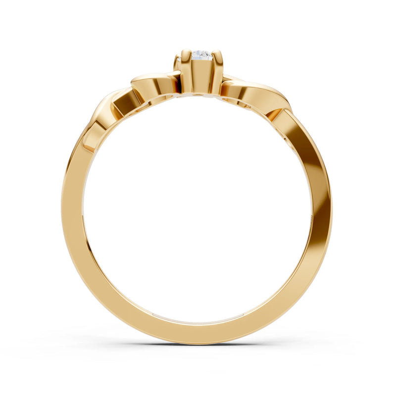 Double Knot Tiny Solitaire Andromeda Twist Ring - Round