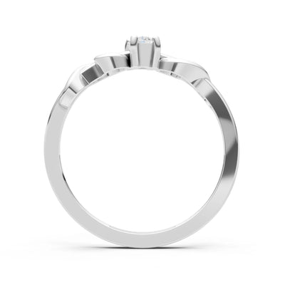 Double Knot Tiny Solitaire Andromeda Twist Ring - Round